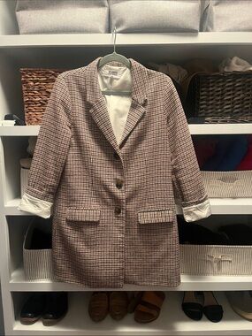 BB Dakota Steve Madden Women's Houndstooth Blazer Jacket in Brown